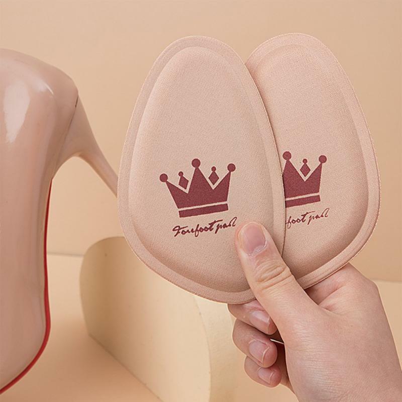 1คู่พื้นรองเท้าเสริมสำหรับรองเท้าส้นสูงผู้หญิงรองเท้าแทรก Forefoot ใส่ Non-Slip Sole Cushion Breathable เหงื่อดูดซับแผ่นแปะเท้า