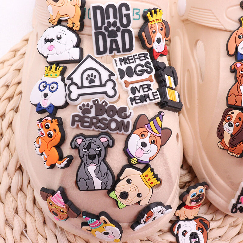 1 stücke Hund Mama Papa Shiba Inu Schuhe Dekorationen PVC schöne Hunde Tier Schuh Schnallen Zubehör passen Geburtstags geschenke