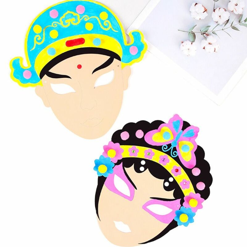 DIY pakiet materiałów papierowa maska operze pekińskiej w stylu chińskim ręcznie robiona maska w stylu chińskim operze pekińskiej maska rzemiosło
