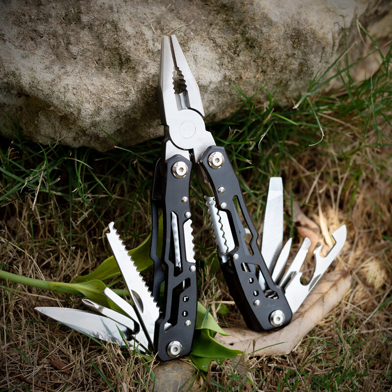 Alicates de cuchillo de bolsillo multifunción de acero inoxidable, Mini alicates plegables portátiles, herramienta de reparación multiusos para exteriores