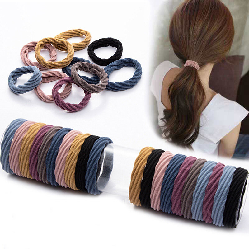 10/20pcs/Set New Women Basic Crude Elastic Hair Bands Ponytail Holder Scrunchie Headband Rubber Bands Fashion Hair Accessories