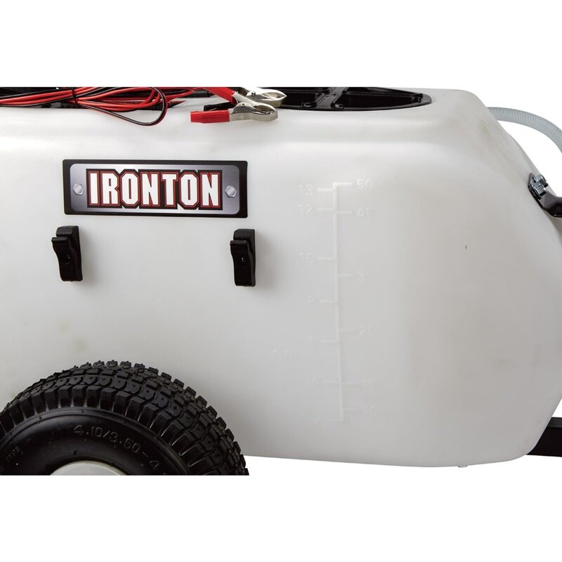 Ironton牽引式トレーラー放送およびスポット噴霧器、13ガロン容量、1 gpm、12ボルトdc