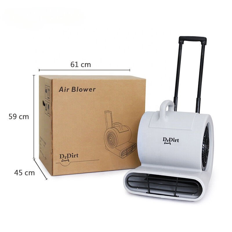 Hotel cleaning supplies wet floor dryer carpet fan portable powerful air blower with telescopic handle and wheels