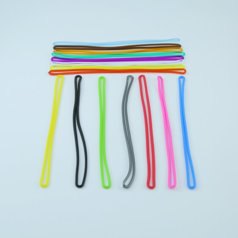 100PCS Eco-friendly Luggage Tag Plastic Loop PVC Worm Straps Comply with US Standards 15 Colors