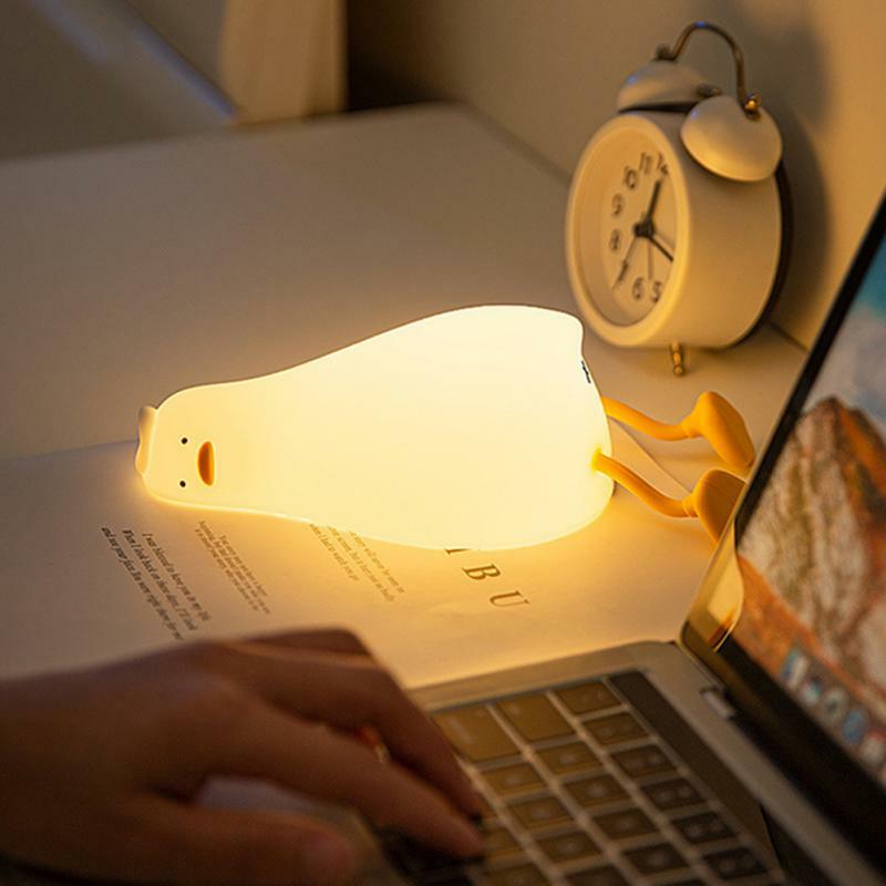 Lampu meja peredupan kotak tahan lama konsumsi daya rendah Lampu sehat aman tahan lama lampu malam bebek datar berbaring Abs 260g