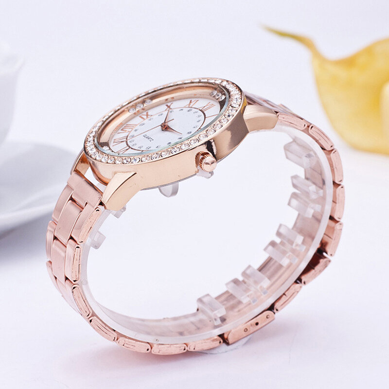 Reloj deportivo de acero para mujer, pulsera con esfera de diamante, moda única