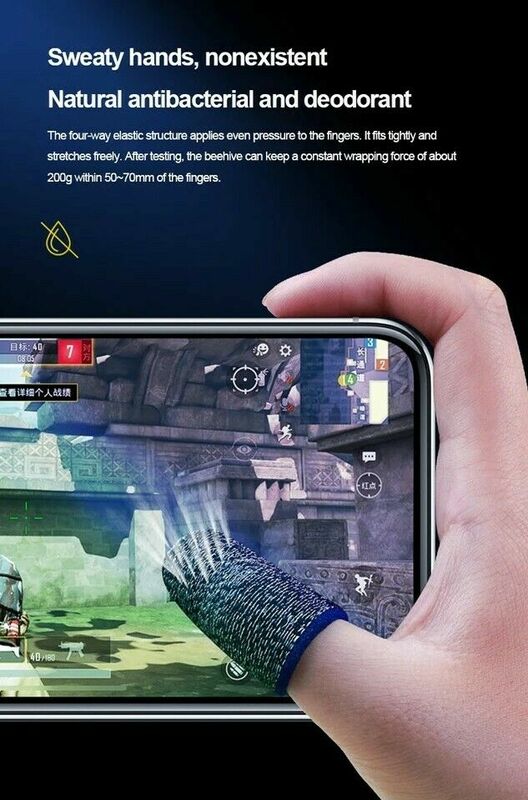 1 Pair Super Thin Gaming Finger Sleeve Breathable Practical Fingertips For Pubg Mobile Games Touch Screen Accessories Tools