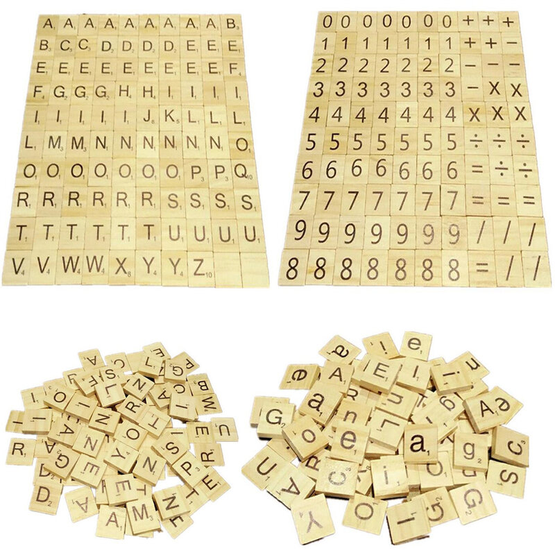 Hot Sale 100pcs/set Kids DIY Wooden Alphabet Crafts Educational Letters Craft Jigsaw Puzzles Toys For Children