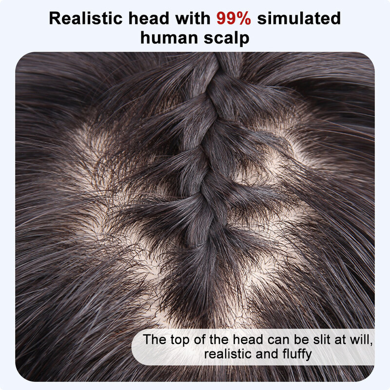 Coberturas de cabelo humano para mulheres, 100% Remy Topper com Franja, Clipe Base de Seda, Cor Natural, Densidade 150%