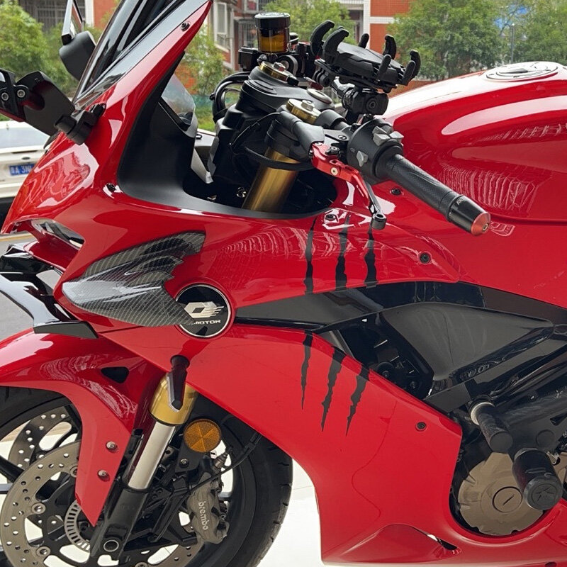 오토바이 스티커 몬스터 클로 스크래치 레이싱 헤드 DIY 헬멧 데칼, 야마하 Xmax 스즈키 가와사키 Z900, 2 개