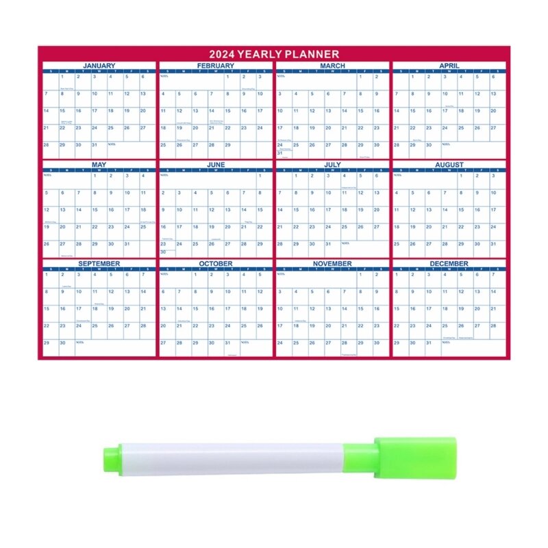2024 Yearly Planner Calendar Full Year Planner Calendar from 1. 2024- 12. 2024