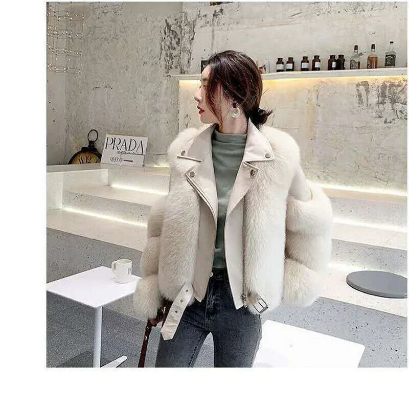 2023 Winter Temperament Women New Full-Skin Fur Coat With High Imitation Fox Fur For Female Slim Fur jacket In Online Celebrity