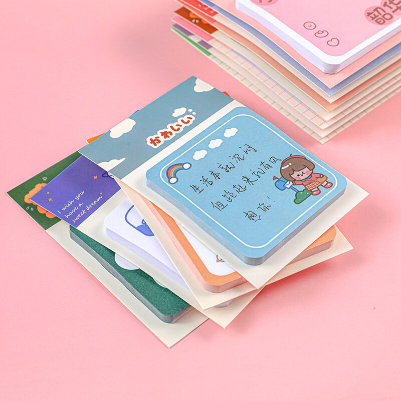 40 sztuk/partia Kawaii zwierząt dziewczyna Memo Pad karteczki kreatywny N razy piśmienne etykiety notatnik zakładki Post szkolne