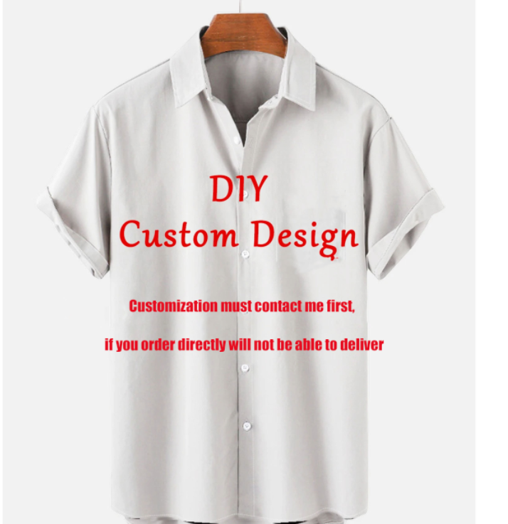 Camisa impressa 3D personalizada do Havaí do lazer para homens e mulheres, T branco, DIY, seu próprio projeto, foto ou logotipo, forma, parte superior