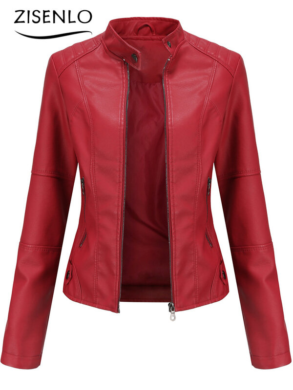 Jaket untuk wanita musim gugur musim dingin baru jaket kulit kasual mode jaket pengendara sepeda lengan panjang Streetwear pakaian wanita Chaquetas