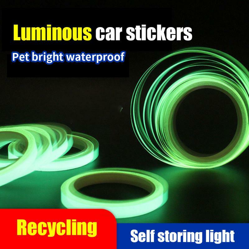 1/2 Stuks Auto Energie Opslag Fluorescerende Band Donkere Lichtgevende Stickers Auto Styling Accessoires Lichtgevende Stickers Kerst Auto