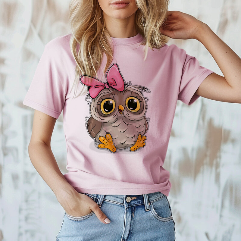 Owl top men funny t shirt male Japanese clothing