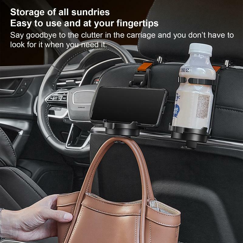 Car Cup Holder For Back Seat Hooks For Car Seat Headrest 3 In 1 Car Seat Cup Holder Bag Storage Phone Holder With Hook