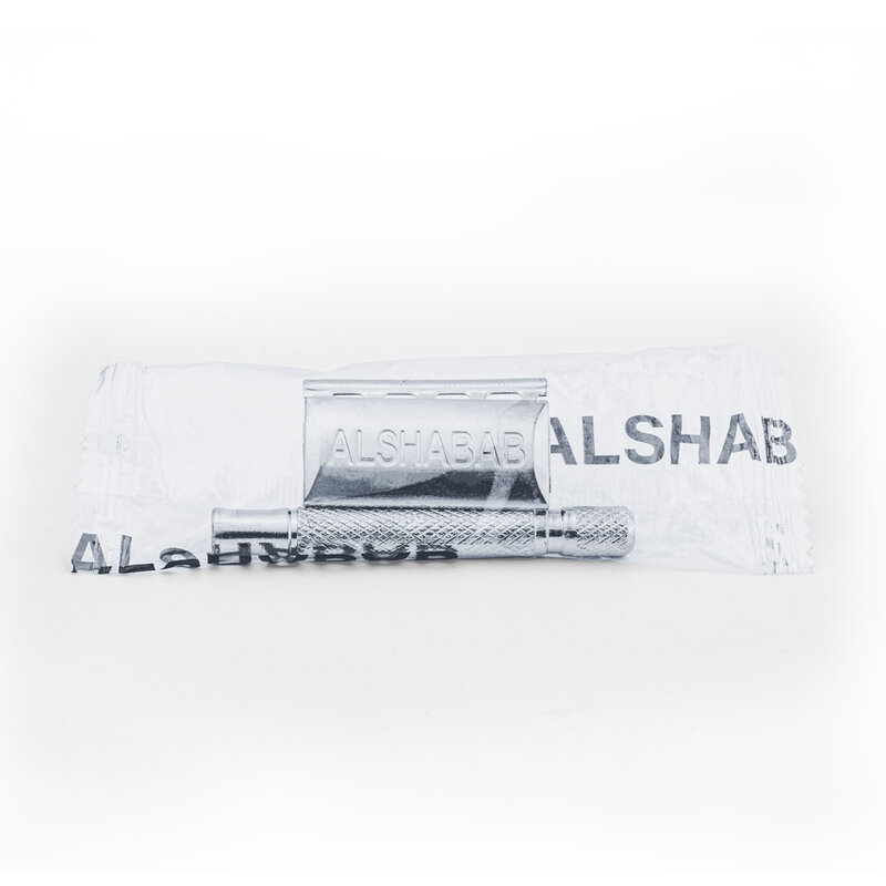 Alshabab aço inoxidável navalha de segurança para homens barbeiro barbear barba de cabelo manual borda dupla 7.3x4cm