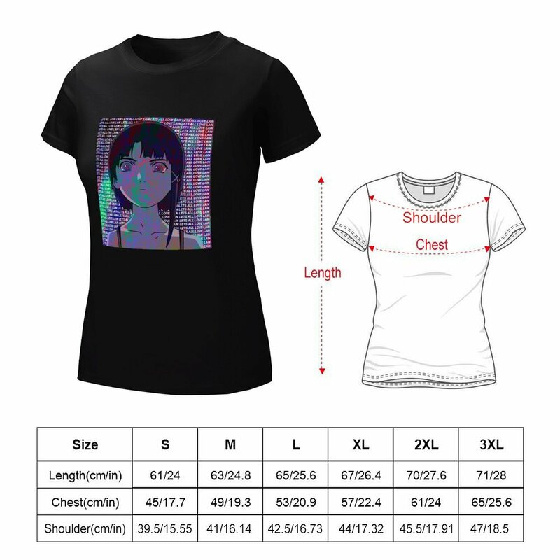 Camiseta estética feminina vintage, top todo amor LAIN-SAD, roupa de verão feminina, GLITCH estético, VAPORWAVE 2