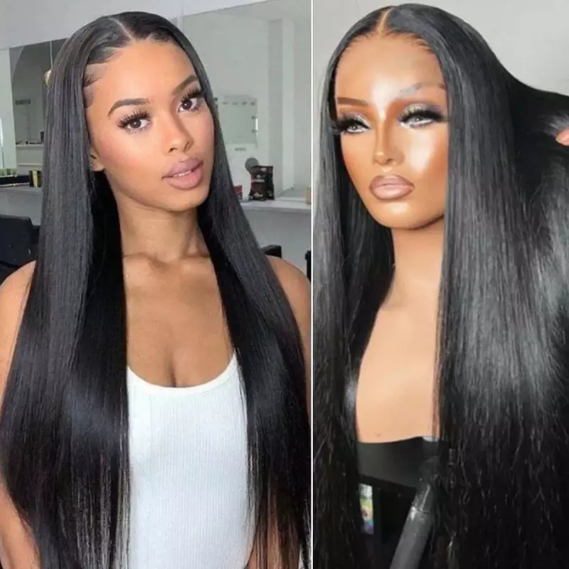 30 Inch 13x4 Straight Lace Front Wig Brazilian Human Hair HD Lace Frontal Wig Straight Wigs 180 Density Pre Plucked Glueless Wig
