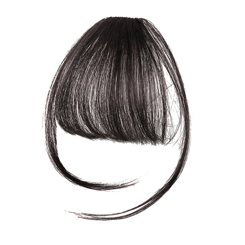 Grampo sintético em extensões do cabelo com costeletas, Bangs do ar, aparência natural elegante, uso diário