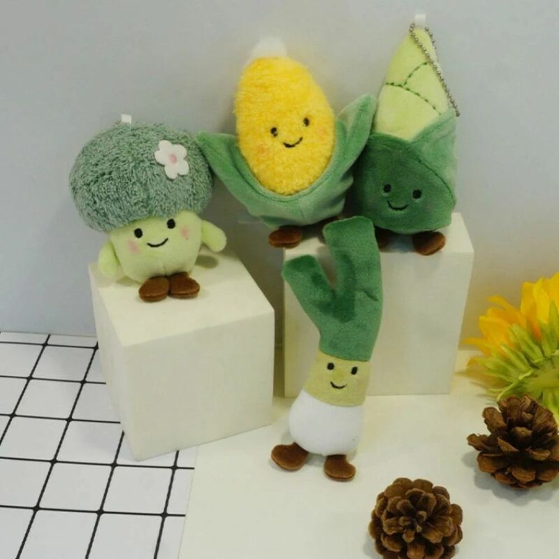 Ring Ornaments Cabbage Cauliflower Plush Key Buckle Women Key Chain Plush Toy Pendant Stuffed Plush Doll Toy Vegetable Pendant