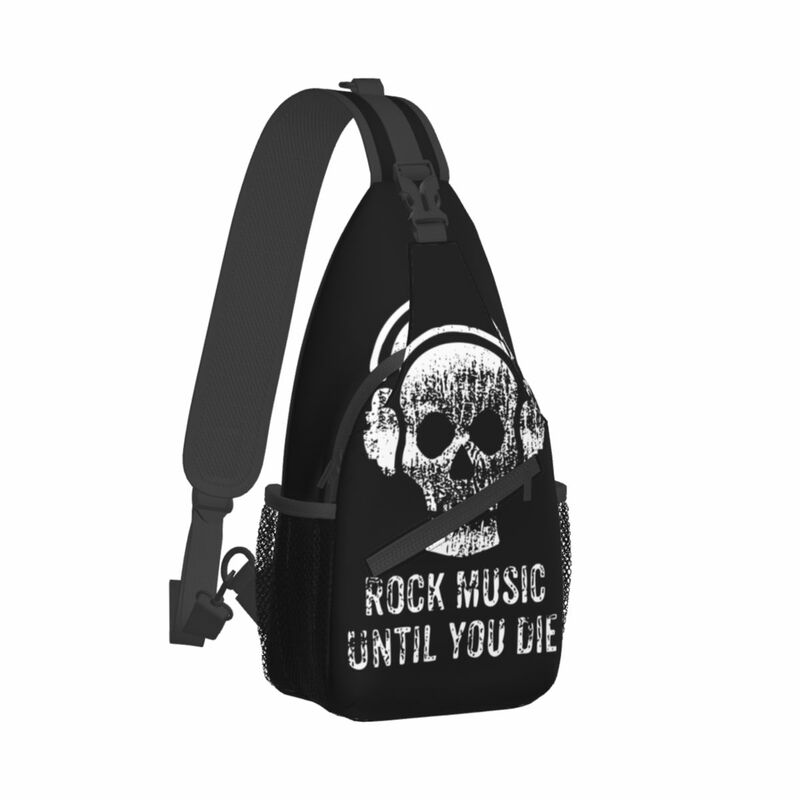 Mochila de hombro de Metal pesado con diseño de calavera de la muerte, bolso cruzado de pecho, mochila de día para senderismo y ciclismo
