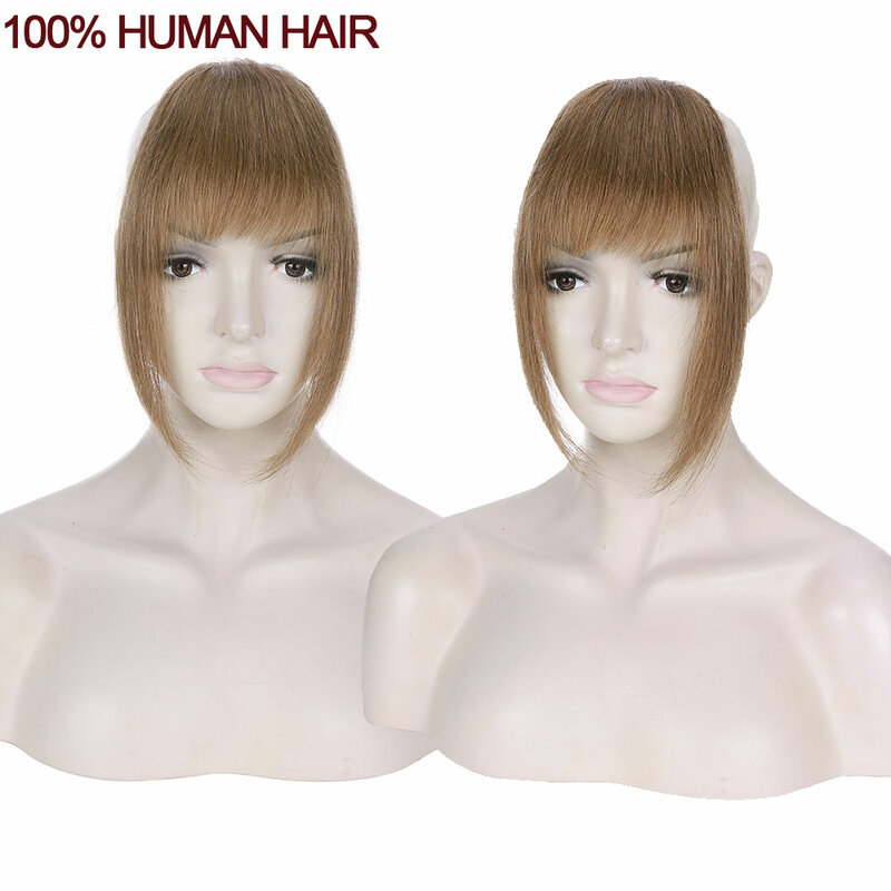 Широкий выбор, французская челка 14 г с дужками для женщин, настоящие человеческие волосы, маленькая челка с бахромой, натуральные волосы, коричневые, светлые