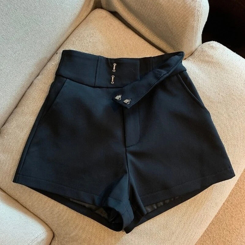 MEXZT-Short noir taille haute pour femme, streetwear, élégant, blanc, ligne A, jambes larges imbibées, sexy, club, slim, chaud, pantalon court, nouveau, Y2K