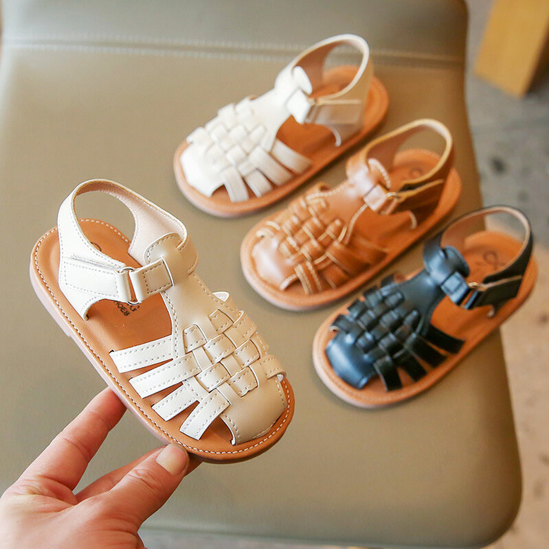 Sandal Anak-anak Sandal Pantai Bayi Laki-laki Musim Panas Sneakers Bayi Perempuan Warna Solid Mode
