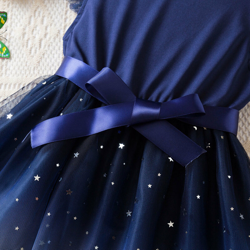 Летнее платье аристокоты Мари для маленьких девочек, одежда принцессы, звезды для маленьких девочек, Тюлевое платье-пачка для детей, женское платье