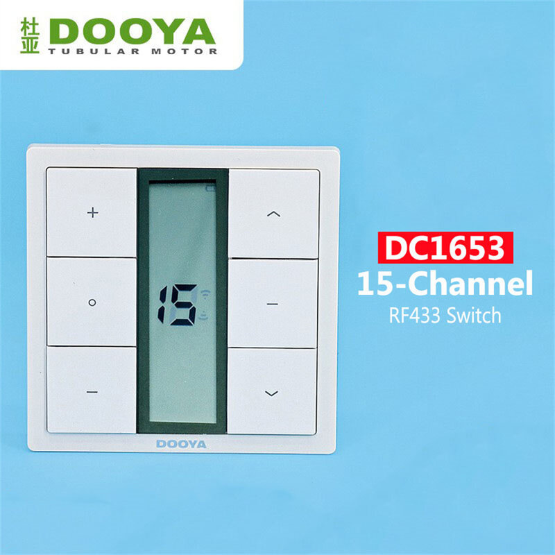 Dooya-DC1653 RF433 Interruptor de parede, 15 canal emissor, controle remoto para Dooya RF433 Cortina Motor, KT320E DT52E DT360,DT KT82TN TV