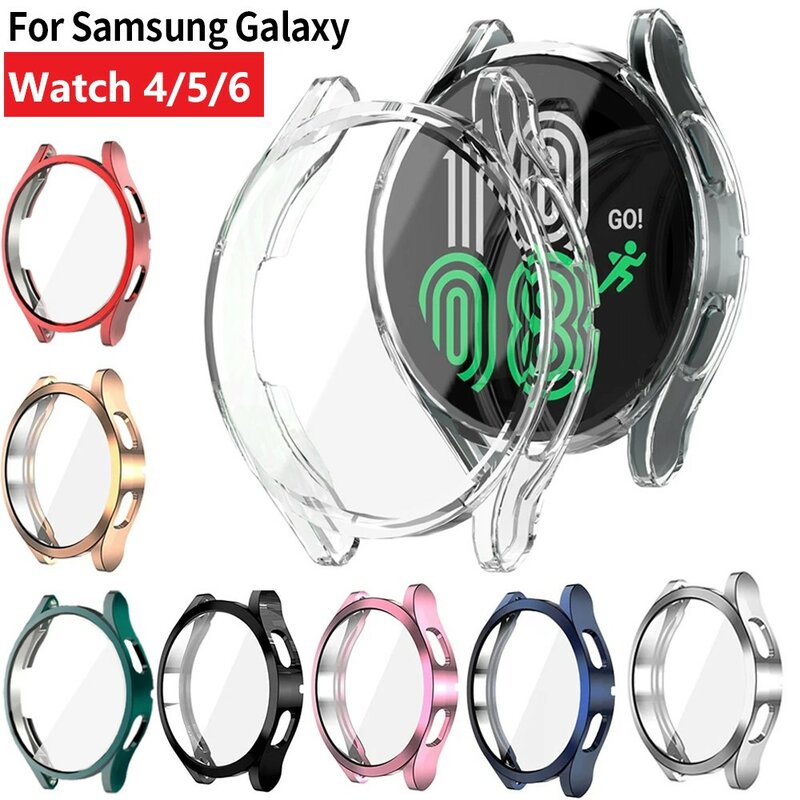Watch Case for Samsung Galaxy Watch 4/5/6 40mm 44mm Screen Protector TPU All-Around Bumper Protective Cover for Watch 6 40mm44mm