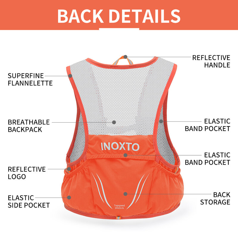 INOXTO-nowy, lekki plecak do biegania, kamizelka nawilżająca, nadaje się do maratonów rowerowych, ultralekka, przenośna, 2,5 l, 2022