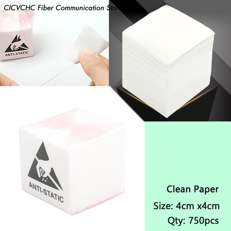 750pcs Optical Fiber Clean Paper with 40mm x 40mm
