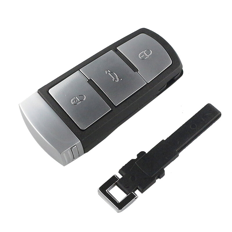YIQIXIN carcasa de llave de coche remota, 3 botones, reemplazo de cubierta de tarjeta Fob inteligente para Volkswagen VW Passat CC B6 B7 B7L 3C R36 Maogotan B5