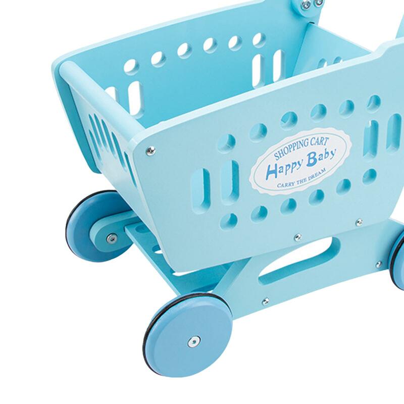Mini carrito de compras interactivo para niños, juguete educativo de simulación, carrito de comestibles para bebés de 3 años y más