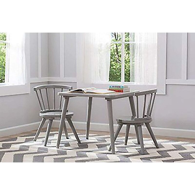 Table Chair Set (2 Chairs Included) - Ideal for Arts & Crafts, Snack Time, Homeschooling, Homework & More,