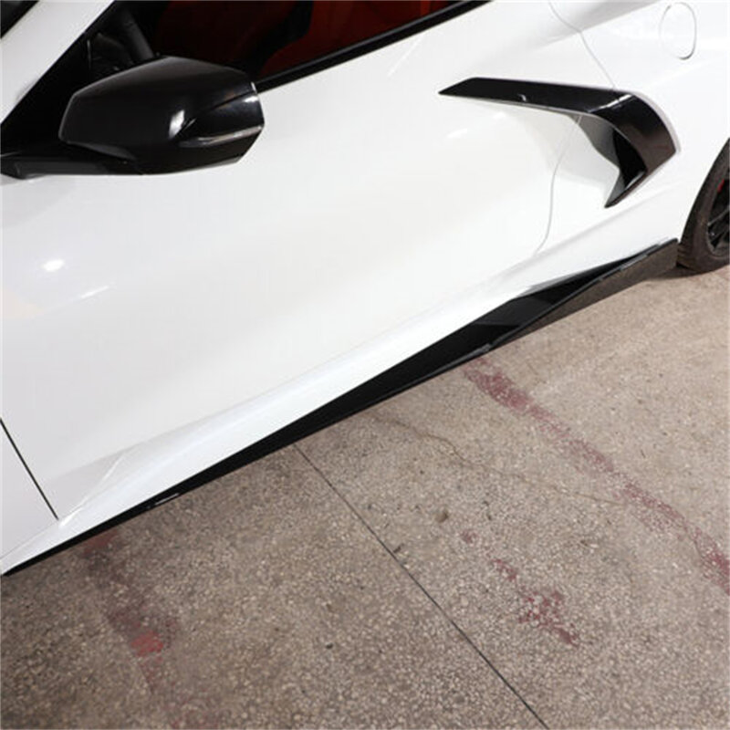 Saias laterais extensão lábio para Corvette C8 2020-2024, peças exteriores de carro estilo carro, ferramentas de modificação automática, estilo 5VM, acessórios