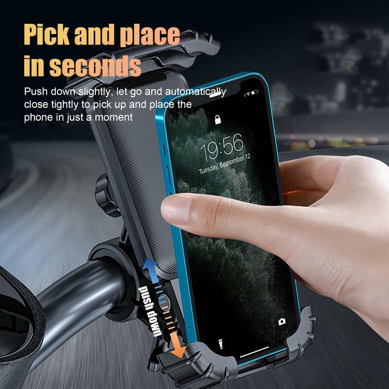 Motorcycle Phone Holder Mount Bike Phone Bracket Shockproof Bracket GPS Clip 360 Degree Rotation Bicycle Phone Clip For Bikes