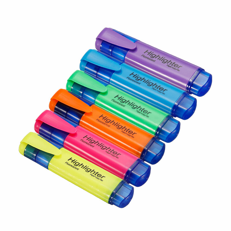 4/6Pc evidenziatore penna fluorescente pennarello per scrittura a punta larga per disegno artistico scarabocchi marcatura cancelleria per ufficio materiale scolastico