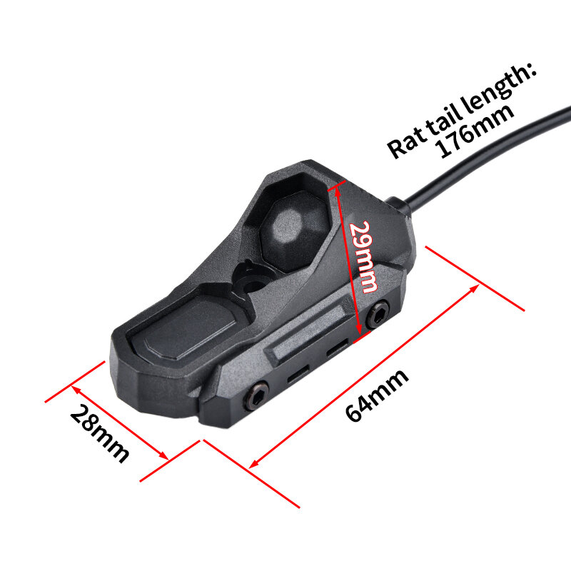 Axon-controle remoto para airsoft laser de caça, com dupla função, pressostato, 20mm, mlok, keymod, surefir, m300, m600