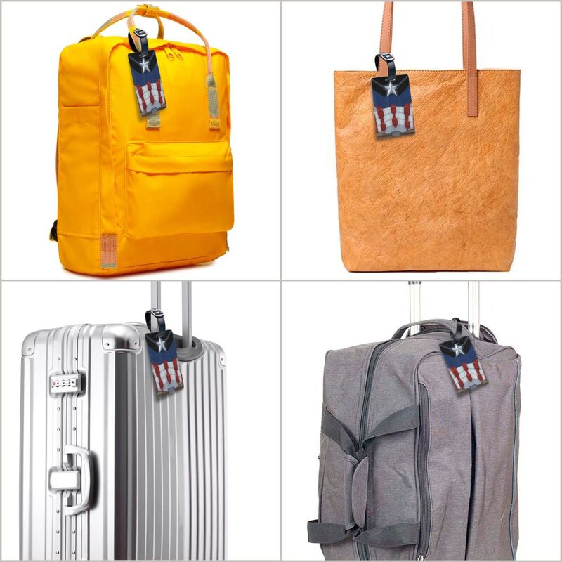 Персонализированная бирка для багажа Captain America с именной карточкой, чехол для личной безопасности, бирка для дорожной сумки, чемодана