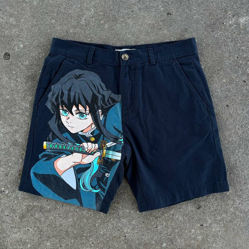 Pantalones cortos de baloncesto para hombres y mujeres, ropa de calle de mezclilla holgada con gráfico japonés Y2K, pantalones cortos de Anime gótico Harajuku, ropa de gimnasio