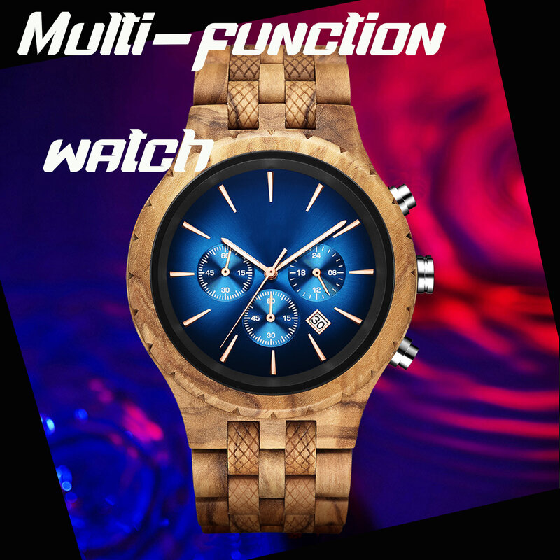 Mens Wooden Watches Personalized Stylish Wood Quartz Casual Wristwatches for Men Watch Gifts