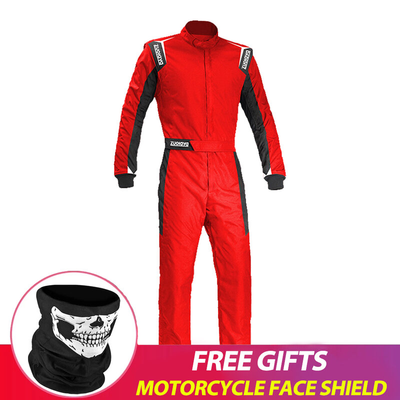 สีแดงมอเตอร์ไซค์ onesie เสื้อแจ็คเก็ตกันน้ำสำหรับ S-4XL, ชุดโกคาร์ทเสื้อแจ็กเก็ตมอเตอร์ไซค์ระบายอากาศได้ดีแห้งเร็ว