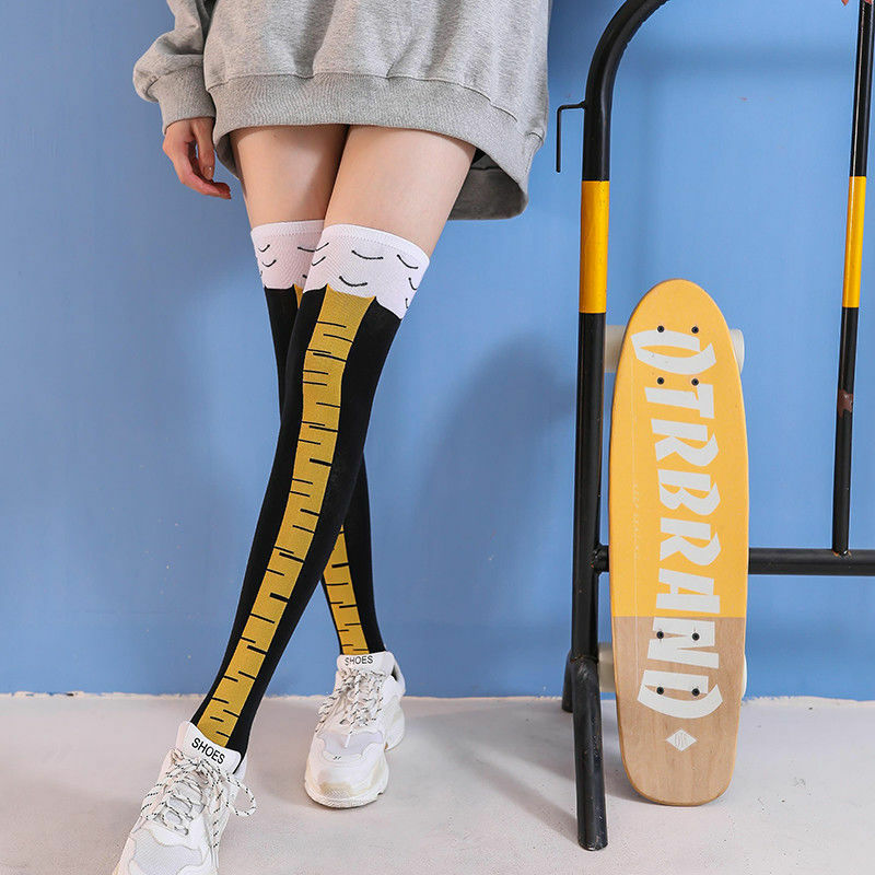 Chaussettes à griffes jetables personnalisées drôles et étranges, chaussettes longues à jambes fines, chaussettes de compression