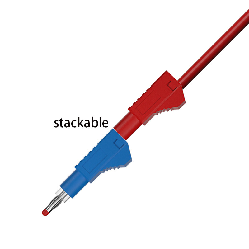 JZDZ-cables de prueba de multímetro de 2 piezas, Cable de puente de seguridad, 4mm, enchufe Banana, herramienta de prueba retráctil, rojo, negro, bricolaje, J.70022