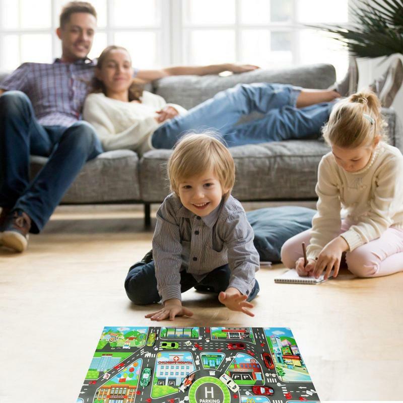 Mappa stradale per bambini tappetino da gioco impermeabile per il traffico mappa di parcheggio tappeto da gioco per il traffico stradale giocattolo educativo tappeto da strada tappetino da gioco giocattoli per bambini giochi